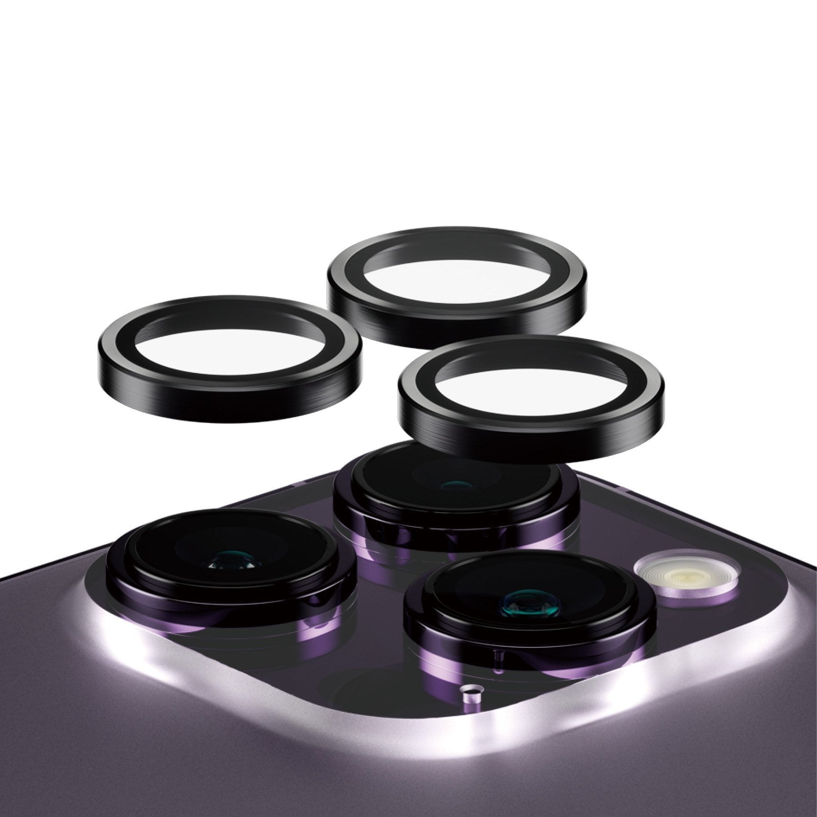 PanzerGlass® Hoops® Schwarz Kameraschutz iPhone 14 Pro | 14 Pro Max
